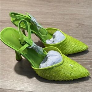 Lime Green Sequin Heels NEW 🏷️